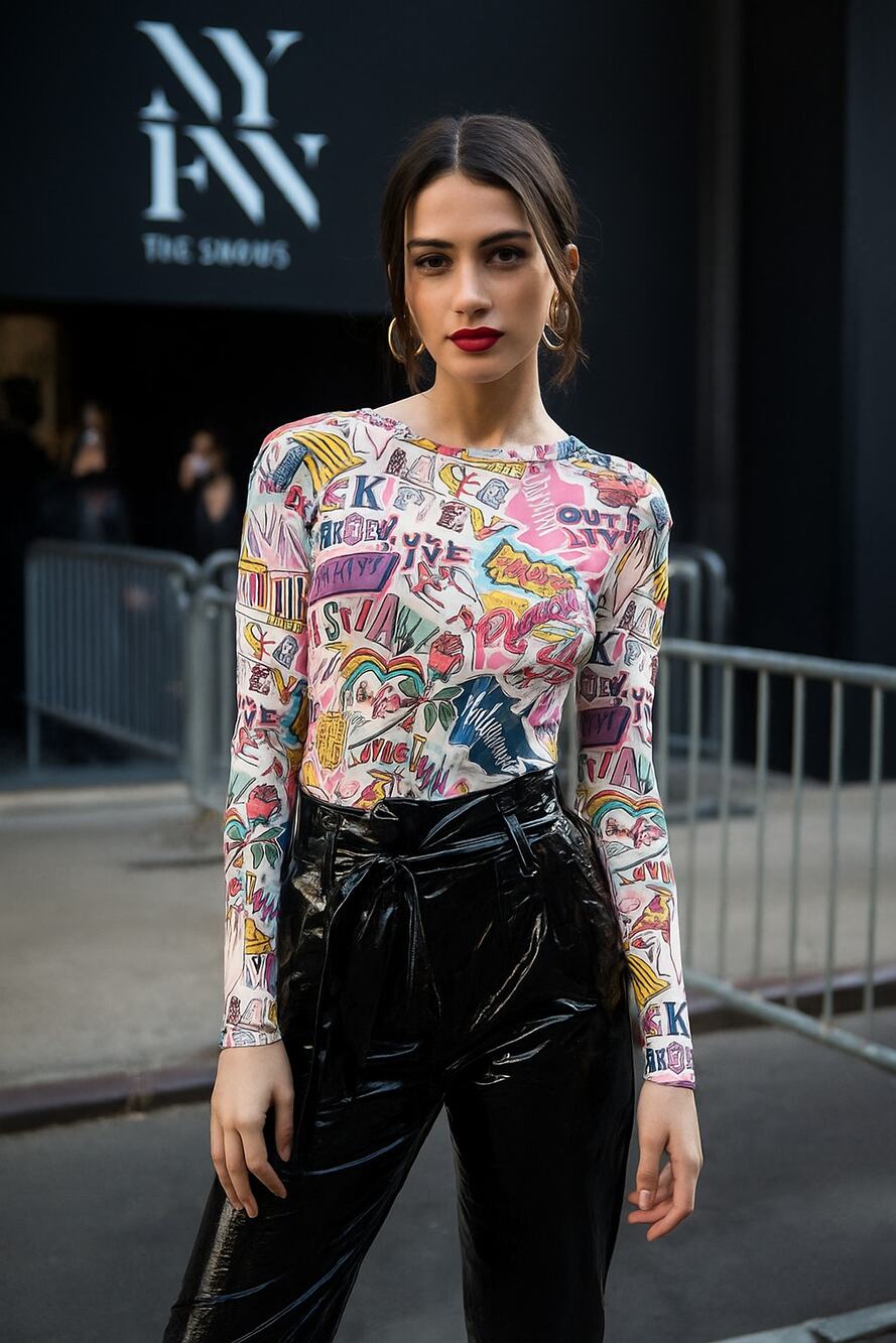 Love Kitten Forever 21 Collab Graphic Streetwear NYC Bodysuit Y2K Fashion Week S